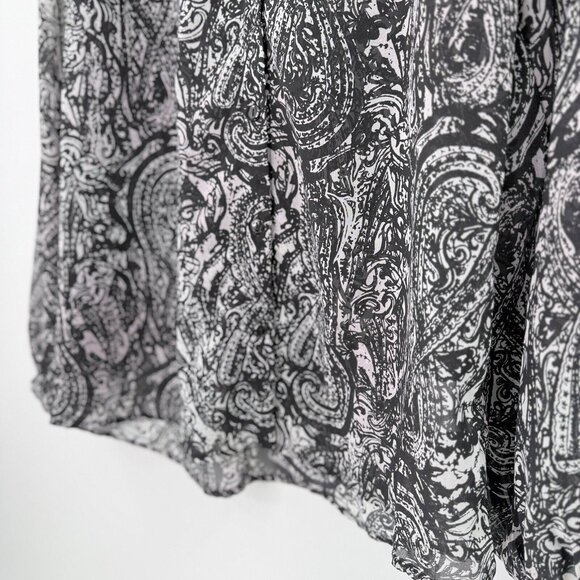 KUT from the Kloth Sheer Button Frontballoon Sleeve Blouse Size M, Preppy Office - Picture 4 of 11